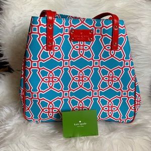 Kate Spade - Teal & Red Michelle Tote
